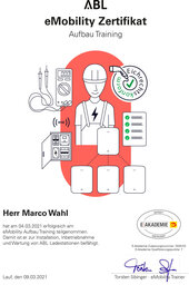 Marco Wahl, ABL eMobility Aufbau Training