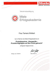 Tamara Wohlbert, Produktseminar für Hausgeräte