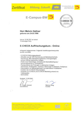 E-CHECK Auffrischungskurs E-CHECK Auffrischungskurs