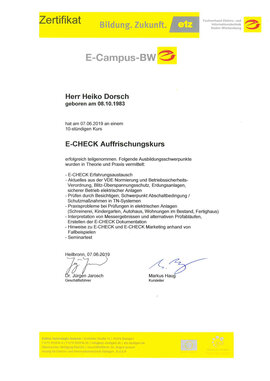 E-CHECK Auffrischungskurs E-CHECK Auffrischungskurs