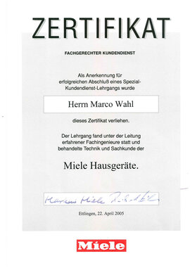 Marco Wahl, Miele Hausgeräte Marco Wahl, Miele Hausgeräte