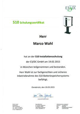 Marco Wahl, S10 Installationsschulung Marco Wahl, S10 Installationsschulung