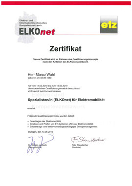Marco Wahl, Spezialist für Elektromobilität Marco Wahl, Spezialist für Elektromobilität