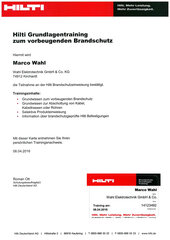 Marco Wahl, Hilti Grundlagentraining zum vorbeugenden Brandschutz
