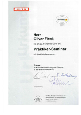Oliver Fleck, Praktiker-Seminar Oliver Fleck, Praktiker-Seminar
