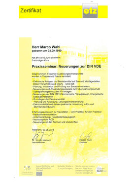 Praxisseminar: Neuerungen zu DIN VDE Praxisseminar: Neuerungen zu DIN VDE