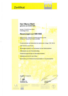 Marco wahl, Neuerungen zur DIN VDE Marco wahl, Neuerungen zur DIN VDE