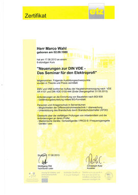 Marco Wahl, Neuerungen zur DIN VDE Marco Wahl, Neuerungen zur DIN VDE